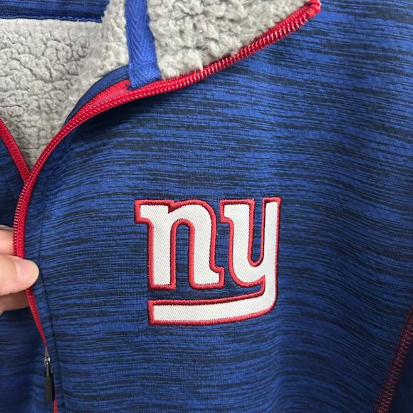 Sporty Fanwear Zip Jacket NFL Giants Sherpa Blue GIII Size L - Picture 2 of 9